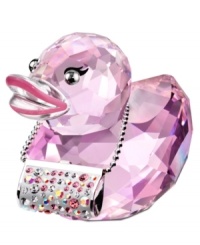 Fancy Felicia gets special billing in the Happy Ducks family as the most feminine and fashionable duck around. Pink feathers, a lipstick-lined beak and dazzling beaded bag in crystal Pointiage put this Swarovksi figurine over the top. Fancy Felicia gets special billing in the Happy Ducks family as the most feminine and fashionable duck around. Pink feathers, a lipstick-lined beak and dazzling beaded bag in crystal Pointiage put this Swarovksi figurine over the top.