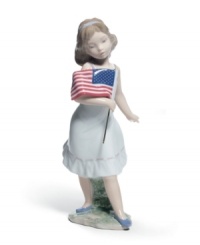 Get a little patriotic. An all-American girl clutches the flag in the delicately handcrafted Let Freedom Ring! porcelain figurine by Lladro. Get a little patriotic. An all-American girl clutches the flag in the delicately handcrafted Let Freedom Ring! porcelain figurine by Lladro.