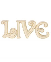 Live a little. Elegantly crafted in gold-trimmed ivory porcelain, this Lenox Expressions figurine is an inspiration in any home. (Clearance) Live a little. Elegantly crafted in gold-trimmed ivory porcelain, this Lenox Expressions figurine is an inspiration in any home. (Clearance)