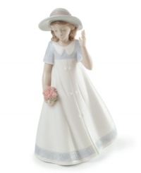 Picking posies. A young girl welcomes spring in a lovely white dress, presenting an image of freshness and youth in this darling porcelain figurine from Lladró. Picking posies. A young girl welcomes spring in a lovely white dress, presenting an image of freshness and youth in this darling porcelain figurine from Lladró.