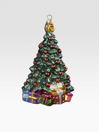 An exquisite ornament created by skilled artisans who capture all the charm of the family Christmas tree in a delicate, timeless glass design. Painted, glittered glass 7 high Made in Poland An exquisite ornament created by skilled artisans who capture all the charm of the family Christmas tree in a delicate, timeless glass design. Painted, glittered glass 7 high Made in Poland