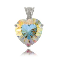 Radiant Sea Mist Topaz Heart Pendant in Sterling Silver Radiant Sea Mist Topaz Heart Pendant in Sterling Silver
