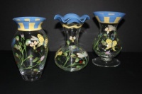 Lenox Butterfly Meadow, Handpainted Crystal Vases,6 X 4Approx, Set of 3 Lenox Butterfly Meadow, Handpainted Crystal Vases,6 X 4Approx, Set of 3