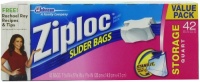 Ziploc Slider Storage Bag, Quart Value Pack, 42 Count (Pack of 3) Ziploc Slider Storage Bag, Quart Value Pack, 42 Count (Pack of 3)