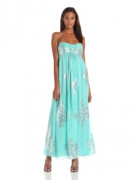 Eliza J Women's Sleeveless Maxi V-Neck Dress, Aqua, 10 Eliza J Women's Sleeveless Maxi V-Neck Dress, Aqua, 10