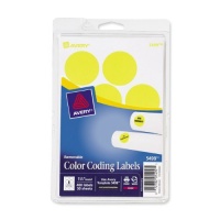 Avery Self-Adhesive Removable Labels, 1.25 Inches Diameter, Yellow Neon, 400 per Pack (05499) Avery Self-Adhesive Removable Labels, 1.25 Inches Diameter, Yellow Neon, 400 per Pack (05499)