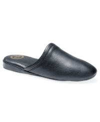 Coffee, paper, L.B. Evans slippers for men. Add one more step to your morning routine and start any day with plenty of comfort and style in this pair of men's house shoes. Coffee, paper, L.B. Evans slippers for men. Add one more step to your morning routine and start any day with plenty of comfort and style in this pair of men's house shoes.