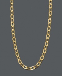 Layer yourself in elegant gold links. Long cable chain necklace features an intricate textured design. Set in 14k gold. Approximate length: 30 inches. Layer yourself in elegant gold links. Long cable chain necklace features an intricate textured design. Set in 14k gold. Approximate length: 30 inches.