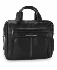 Here's looking at leather. Enjoy the rich luxury of full-grain leather everyday with this versatile, stylish business companion. A top-zip portfolio design expands to accommodate your needs and also opens to reveal an organizer, open-top accessory pockets, padded laptop pocket, file divider and more. Lifetime warranty. Here's looking at leather. Enjoy the rich luxury of full-grain leather everyday with this versatile, stylish business companion. A top-zip portfolio design expands to accommodate your needs and also opens to reveal an organizer, open-top accessory pockets, padded laptop pocket, file divider and more. Lifetime warranty.