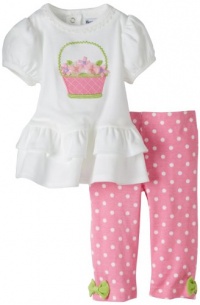 Hartstrings Baby-Girls Newborn Flower Basket Cotton Interlock Tunic And Legging Set, White, 0-3 Months Hartstrings Baby-Girls Newborn Flower Basket Cotton Interlock Tunic And Legging Set, White, 0-3 Months