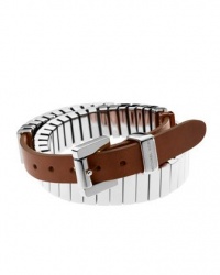 Michel Kors MKJ2060 Women's Double Wrap Stainless Steel and Leather Bracelet Jewelry Michel Kors MKJ2060 Women's Double Wrap Stainless Steel and Leather Bracelet Jewelry