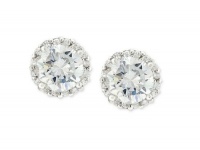 B. Brilliant Sterling Silver Earrings, Pave Cubic Zirconia Stud Earrings (1-3/4 ct. t.w.)