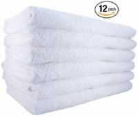 Utopia Towels 22 x 44 Bath Towels 100% Cotton, Soft, and Absorbent 12 Pack - White