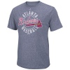 MLB Majestic Atlanta Braves The Big Time Fashion Tri-Blend T-Shirt - Navy Blue