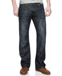Your jeans should fade, not your style. These dark wash denim from X-Ray have just the right amount of distressing to give you a vintage look. Your jeans should fade, not your style. These dark wash denim from X-Ray have just the right amount of distressing to give you a vintage look.