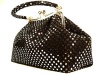 HANDBAG Tube Metallic Black Dot - WiseGloves TOTE PURSE CLUTCH DRESS HANDBAG