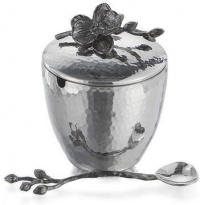 Michael Aram Black Orchid Mini Pot With Spoon - 110835 Michael Aram Black Orchid Mini Pot With Spoon - 110835