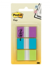 Post-it Flags with On-the-Go Dispenser, Purple, Blue, and Green, 1-Inch Wide, 60/Dispenser, 1-Dispenser/Pack Post-it Flags with On-the-Go Dispenser, Purple, Blue, and Green, 1-Inch Wide, 60/Dispenser, 1-Dispenser/Pack