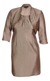 R&M Richards Women's Beaded Textured Jacket Dress Set (12P, Rose) R&M Richards Women's Beaded Textured Jacket Dress Set (12P, Rose)