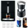 Jura Capresso ENA Micro 1 Refurbished + Automatic Milk Frother + Espresso Cups & Saucers + Coffee Machine Cleaning Tablets