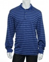 Izod Golf Men's Blue Horizontal Striped Polo Shirt