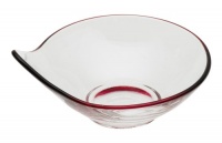 Rosenthal Free Spirit 3-1/2-Inch Glass One-Arm Dish, Red/Violet Rim