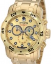 Invicta Men's 0074 Pro Diver Chronograph 18k Gold Plated Stainless Steel Watch