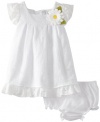 Sweet Heart Rose Baby-Girls Infant Floral Embroidered Sundress, White, 24