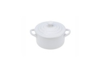 Le Creuset Stoneware 8-Ounce Petite Round Covered Casserole, White