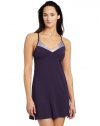 Calvin Klein Women's Essentials Satin V-Neck Chemise, Intricate Plum, Small