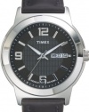 Timex Men's T2E561 Elevated Classics Dress Black Leather Strap Watch