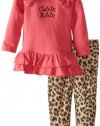 Calvin Klein Baby-Girls Infant Tunic With Animal Print Leggings, Brown, 12 Months