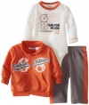 Calvin Klein Baby-Boys Newborn Jacket With Bodysuit And Pants, Orange, 3/6 Months