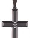 Men's 0.05 Ctw Stainless Steel Cross Pendant Necklace, 24