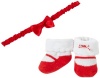 Carter's Baby-Girls Newborn F13 2 Pack Headwrap and Bootie Christmas Set, Red/White, 0-3 Months