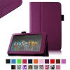 FINTIE (Purple) Slim Fit Folio Stand Leather Case for Amazon Kindle Fire 7 Tablet -10 Color Options (does not fit Kindle Fire HD)
