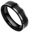 6mm Black Tungsten Carbide Rings Flat Brushed Wedding Band Men Women Comfort Fit