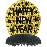 Gold Prismatic Happy New Year Centerpiece 10in. Pkg/1