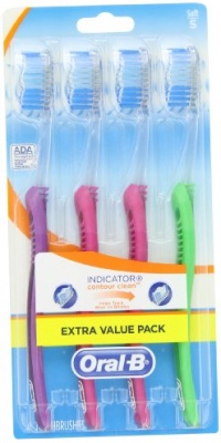 Oral-B Indicator Contour Clean Soft Toothbrush 4 Count, 4.000 Count Oral-B Indicator Contour Clean Soft Toothbrush 4 Count, 4.000 Count