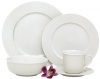 Melange Nantucket Weave Porcelain 40-Piece Place Setting, White, Service for 8
