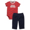 Carter's Boys Slogan 2-piece Bodysuit Pant Set (NB-24M) (3 Months, Red)