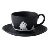 Wedgwood Jasper Classic 5-Ounce Teacup and Saucer, White on Black