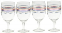 Fiesta Multi-Color Stripe Glassware, 16-Ounce All Purpose Goblet, Peacock Collection, Set of 4 Fiesta Multi-Color Stripe Glassware, 16-Ounce All Purpose Goblet, Peacock Collection, Set of 4