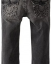 True Religion Boys 2-7 Jack Slim Fit Classic Washed with Stretch, Rebel Medium Black, 6