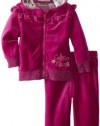 Calvin Klein Baby-Girls Infant Fuchsia Hoody With Footed Pant, Pink, 18 Months