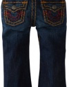 True Religion Boys 2-7 Ricky Straight Fit Red Orange and Midnight Super Tee, Highway, 2