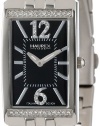 Haurex Italy Women's 2S391DN1 Primula Stainless Steel Rectangular Black Dial Swarovski Watch