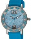 Stuhrling Original Women's 225R.1116I6 Nautical Regatta Marina Sport Swiss Quartz Swarovski Sky Blue Rubber Strap Watch