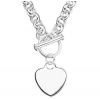 Giani Bernini 17 Sterling Silver Engraveable Heart on Rolo Chain Toggle Necklace