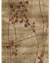 Nourison Zanibar Floral Vine Latte  2.0-Feet by 5.9-Feet Polyacrylic Area Rug